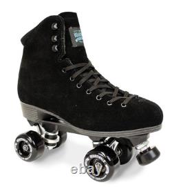 Patins à roulettes unisexes Sure-Grip Boardwalk en extérieur, bottes rétro en cuir suédé