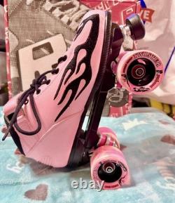 Patins à roulettes unisexes Sure Grip Rock brodés flammes, taille homme 10 / femme 11