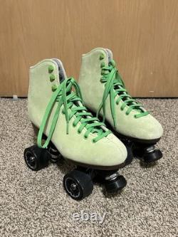 Patins à roulettes unisexes SureGrip Boardwalk en daim citron vert, taille 6
