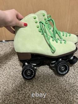 Patins à roulettes unisexes SureGrip Boardwalk en daim citron vert, taille 6