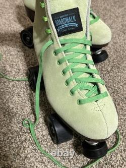 Patins à roulettes unisexes SureGrip Boardwalk en daim citron vert, taille 6