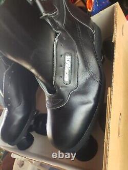 Patins de patinage noirs Vintage Riedell USA Aerobiskate Sure Grip Chaussures de patinage pour hommes taille 7R