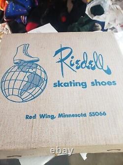 Patins de patinage noirs Vintage Riedell USA Aerobiskate Sure Grip Chaussures de patinage pour hommes taille 7R