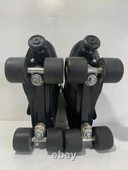 Riedell Carrera Speed Skates 105b/#2 Sure Grip Wheels Taille 12 Black New Inutilisé