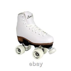 Roller Skates à roulettes blancs Sure-Grip pour femmes fabriqués en nylon et en aluminium 57m