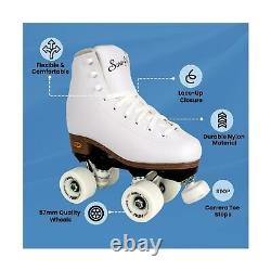 Roller Skates à roulettes blancs Sure-Grip pour femmes fabriqués en nylon et en aluminium 57m