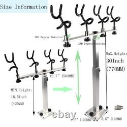 Support de canne à pêche en aluminium à prise sûre, en acier recouvert de PVC