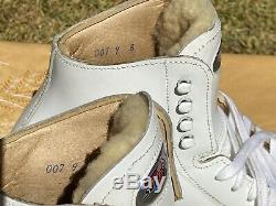 Sure Grip 93 Femmes Taille 8 En Peau De Mouton Langue Blanche Cuir Artistique Skate Boot