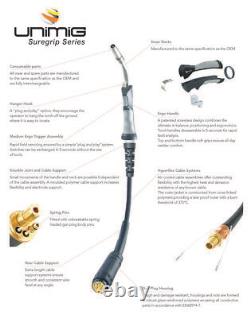 Unimig Sb24 Suregrip Mig Souding Torch Bundle Gun, Kit Consommable, Spray, Dip