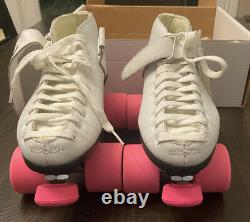Vintage Carrera Riedell Speed ​​skates Blanc Womans Taille 7 Sure Grip