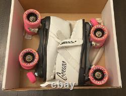 Vintage Carrera Riedell Speed ​​skates Blanc Womans Taille 7 Sure Grip